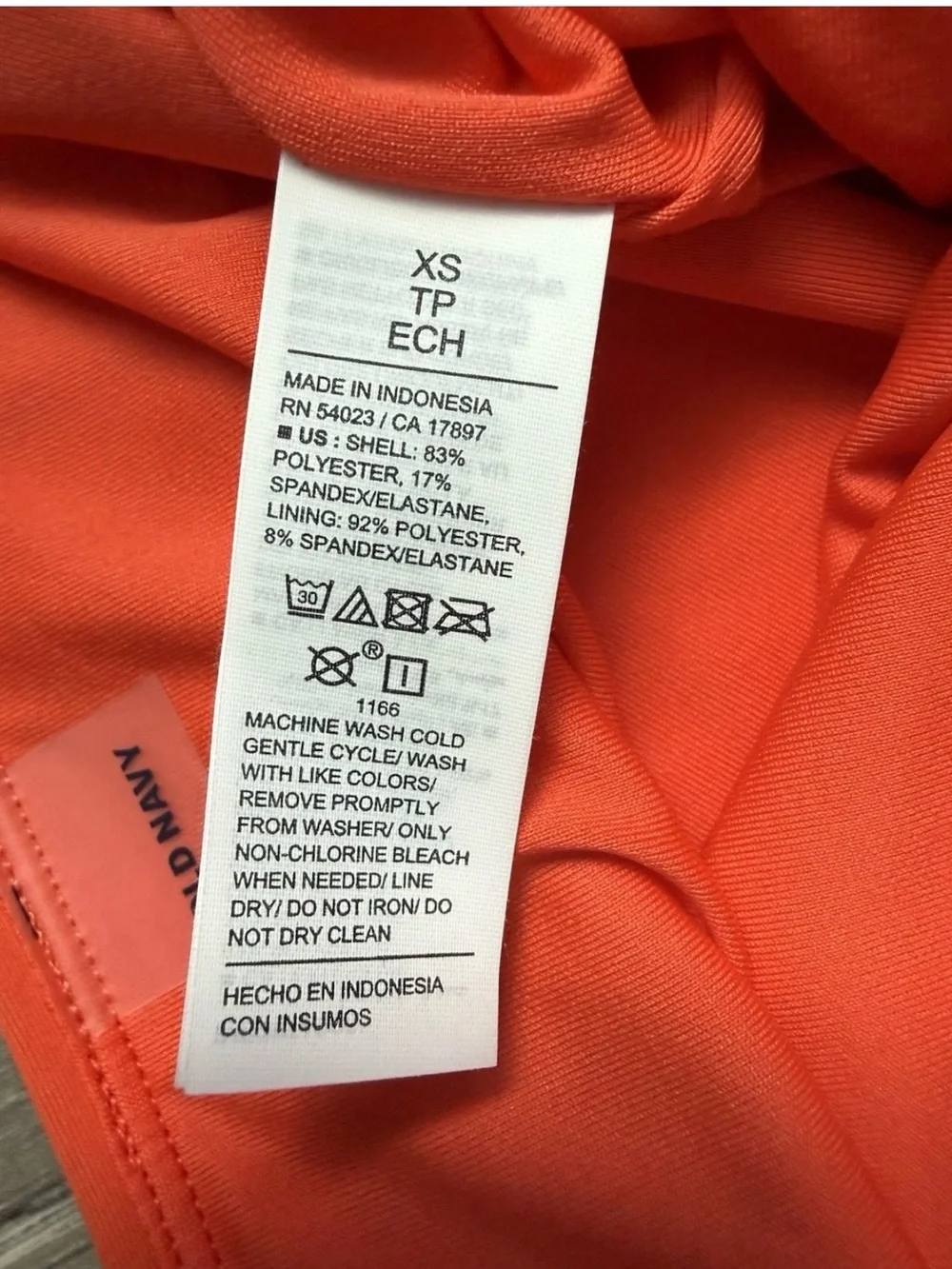 Old Navy Women’s XS High-Waisted Bikini Swim Bottom Orange Solid Lined Stretch
